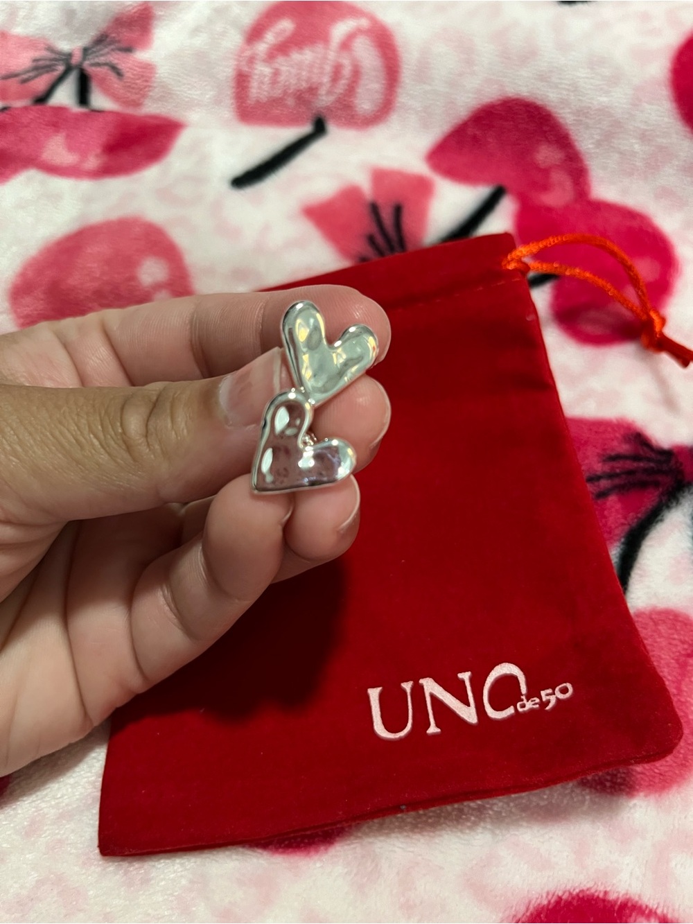 UNO de 50 Silver Heart Stud Earrings